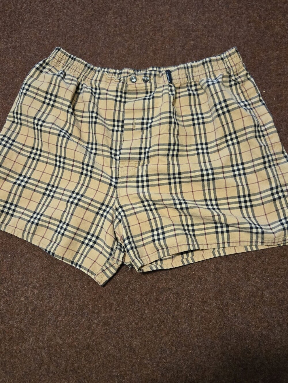 Burberry Boxer Lounge Shorts Nova Check Size Medium NEED REPAIR
